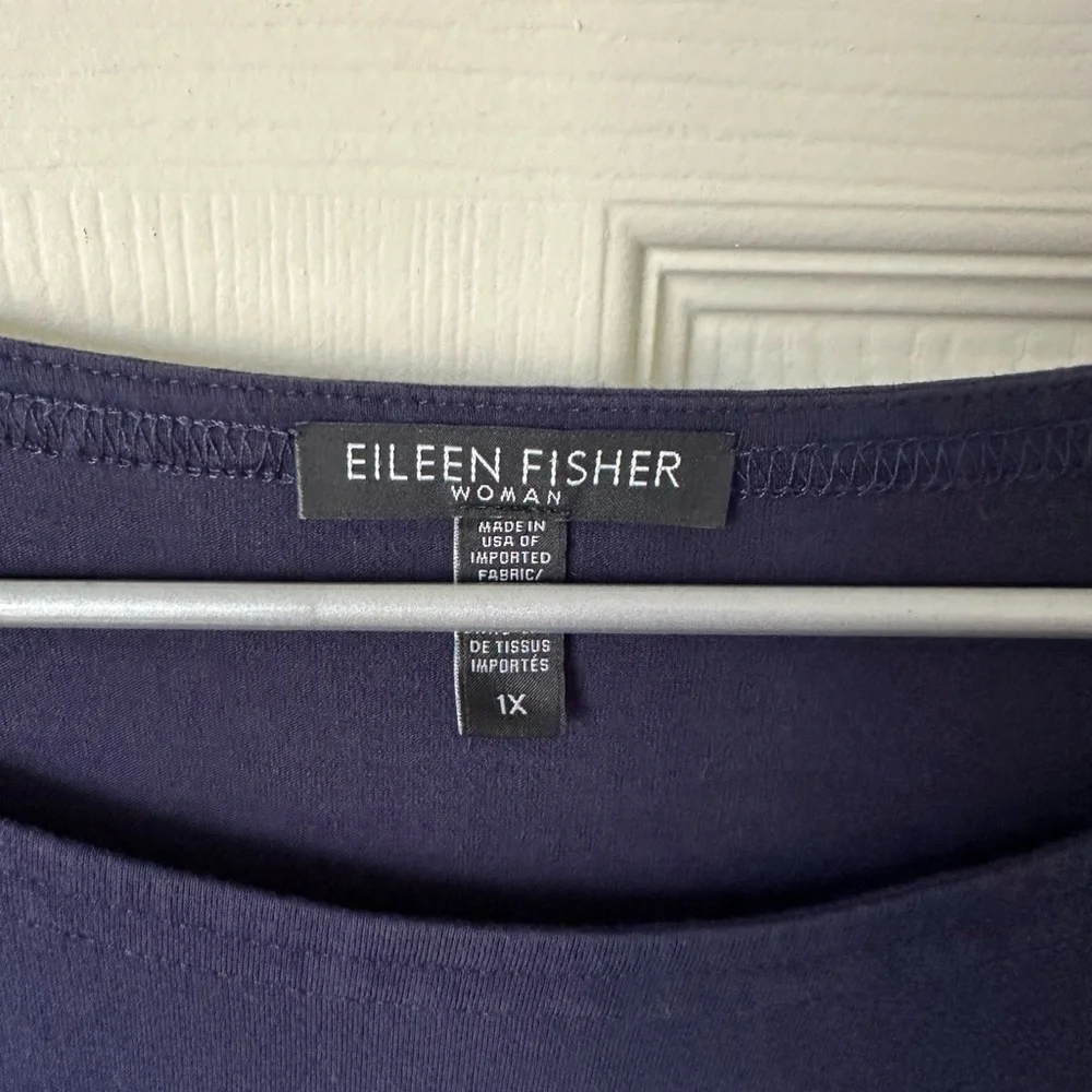 EILEEN FISHER Navy Blue Tunic. - Picture 3 of 5